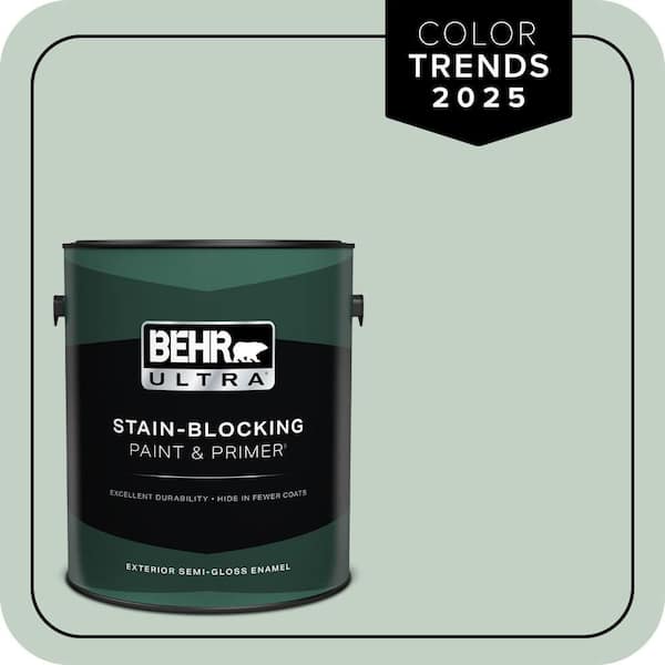 BEHR ULTRA 1 gal. #PPU11-13 Frosted Jade Semi-Gloss Enamel Exterior Paint & Primer