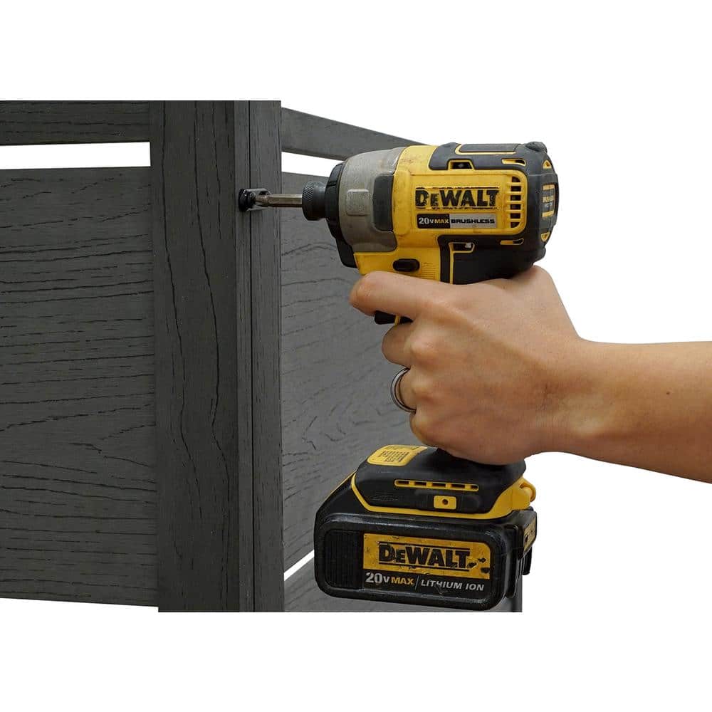 Bessemer Charcoal Vinyl Privacy Screen Kit with WoodTek Finish