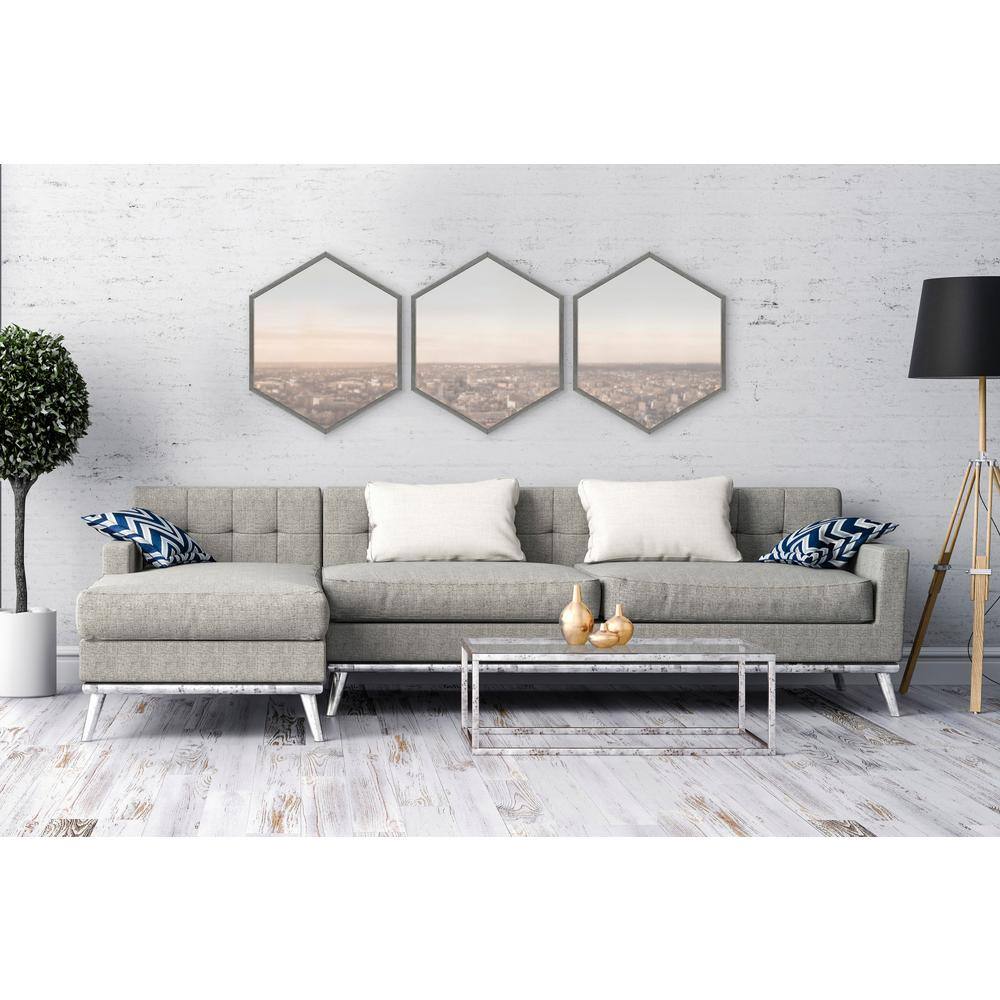 Laverty Hexagonal 30.5" Silver Framed Modern Wall Mirror