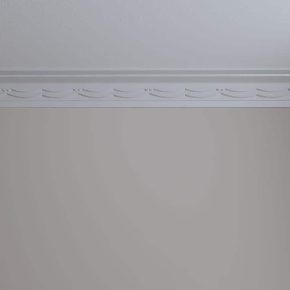 Primed Geometric Urethane Crown Moulding Sample, 12-inch