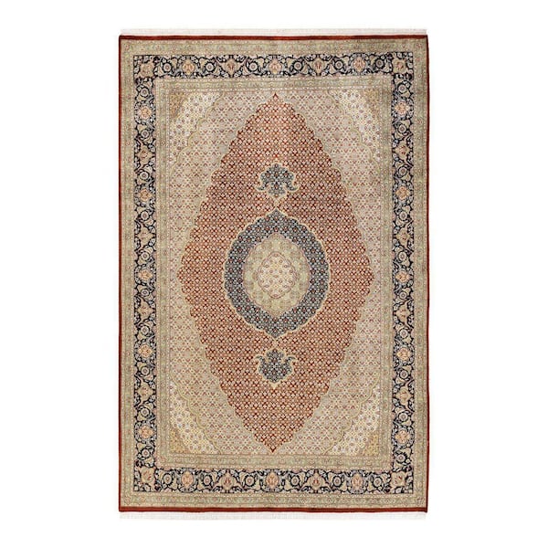Mogul One-of-a-Kind Traditional Orange 6 ft. 6 in. x 10 ft. 1 in. Oriental Area Rug