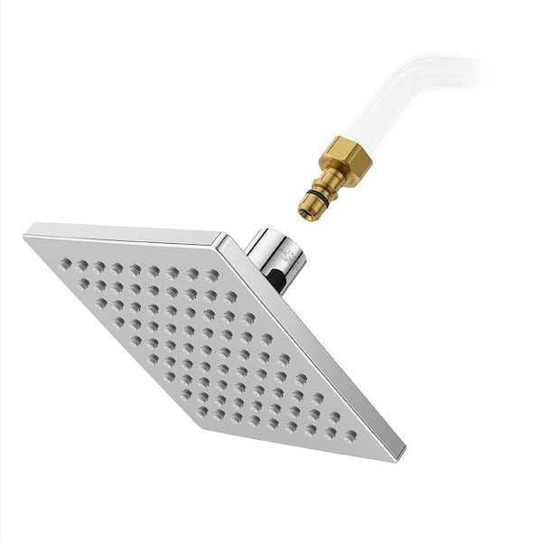 Universal 1-Spray Patterns with 1.75 GPM 6 in. Square Wall Mount Fixed Shower Head in Polished Chrome