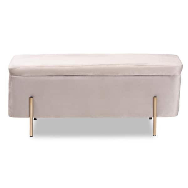 Baxton Studio Rockwell Gray Storage Bench (17.7 in. H x 43.3 in. W x 15.7 in. D)