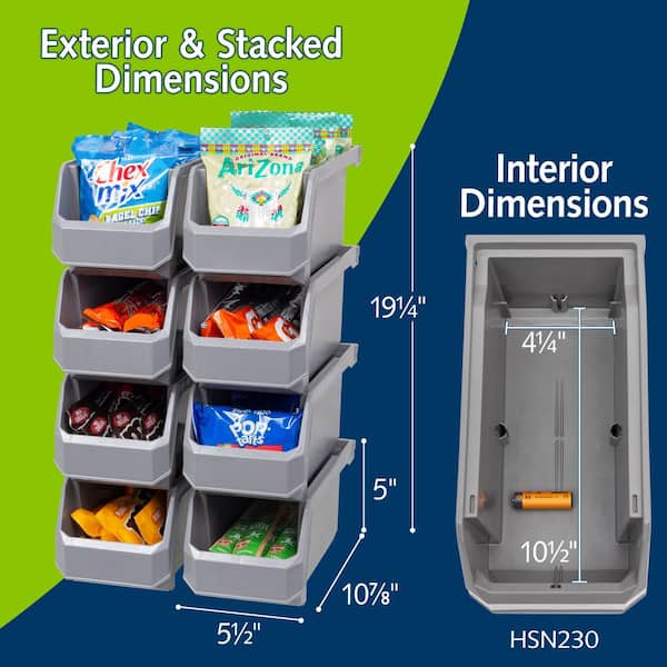 Akro-Mils Plastic Stackable Storage Bin Containers for Organizing