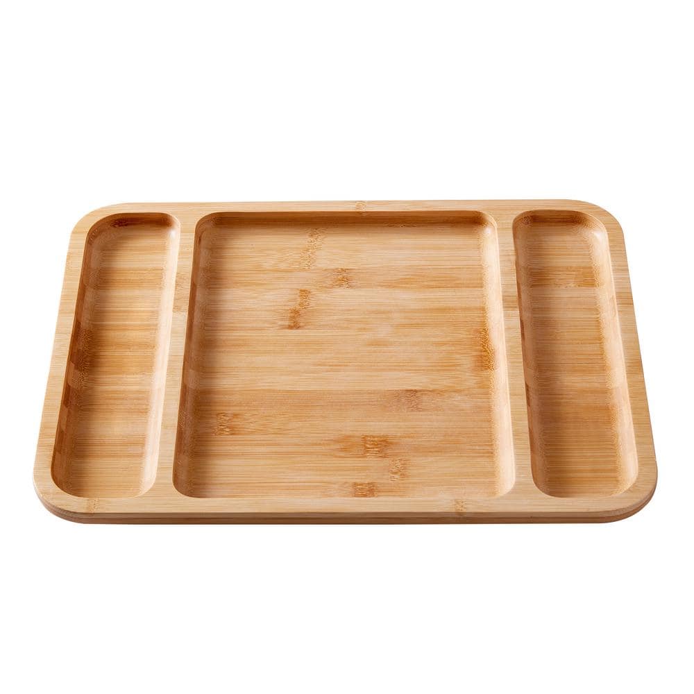 Bamboo Charcuterie Board with Clear Locking Lid and Compartments