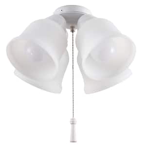 Gazelle 4-Light LED Matte White Universal Ceiling Fan Light Kit