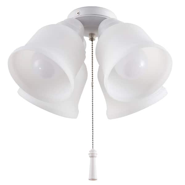 Hampton Bay Gazelle 4-Light LED Matte White Universal Ceiling Fan Light Kit