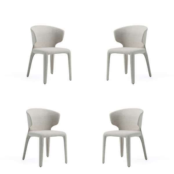 Manhattan Comfort Conrad Mid-Century Modern Wheat Woven Tweed Upholstered Dining Chair (Set of 4)