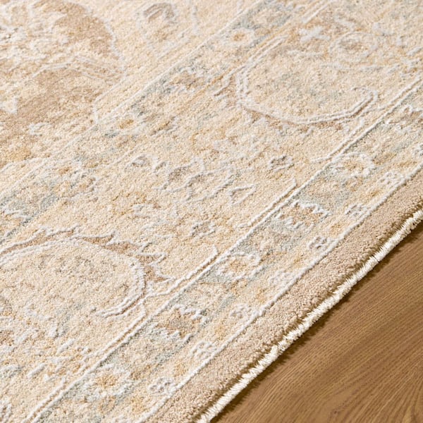 ELLE Decor The Vintage Edit 12 ft. x 15 ft. Tan Medallion Machine Washable Area Rug