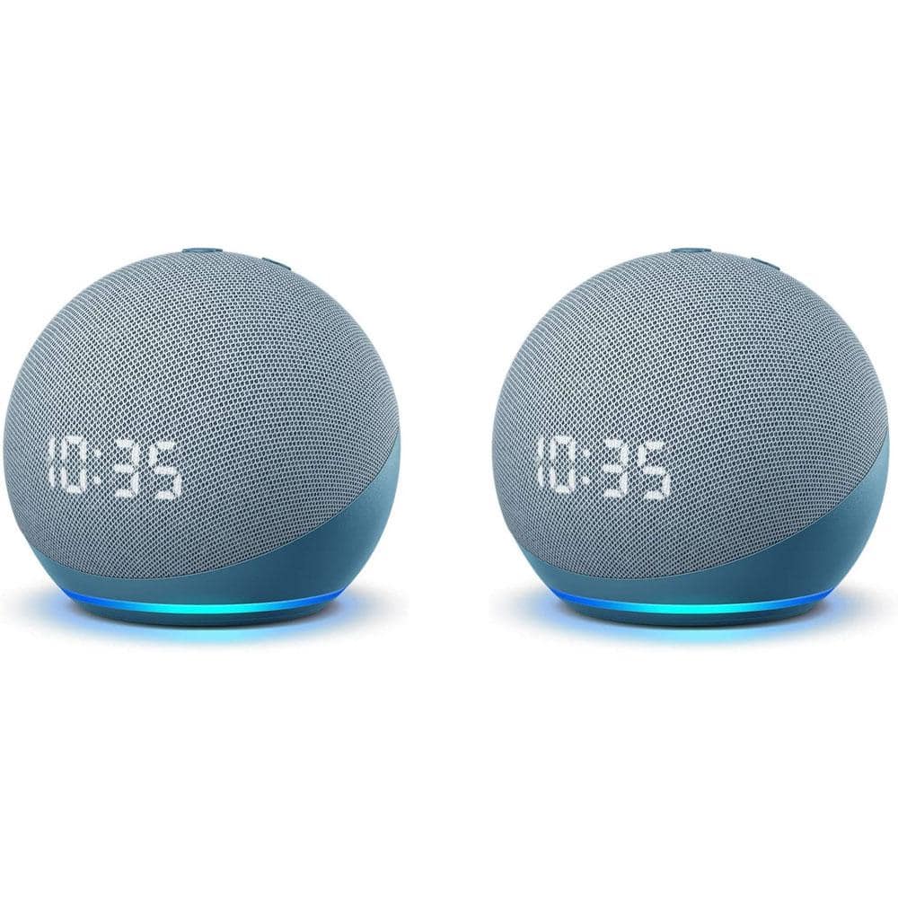 ほぼ新品　Echo Dot with Clock ブルー Amazon Echo Dot 4th Gen Clock Blue, 2-Pack DOT4CLKBL2PK-DIY - The