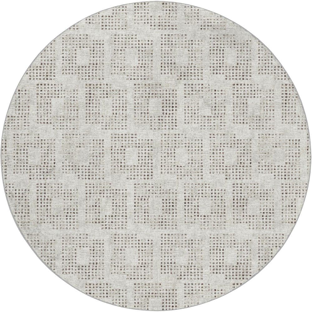 Dream Shag Premium Machine Washable Abstract ADS33 Beige 8 ft. x 8 ft. Round Rug price history on PriceWatchPro