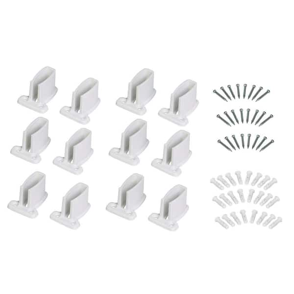 ClosetMaid 9 in. White Resin Heavy Duty Shelf Bracket for Wire Shelving (12-Pack)