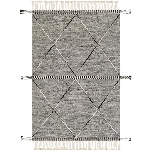 Zanafi 5 ft. x 7 ft. Black Solid Color Indoor Area Rug