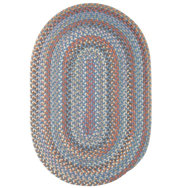 Greenwich Bluestone Multi 2 ft. x 3 ft. Oval Indoor Braided Area Rug