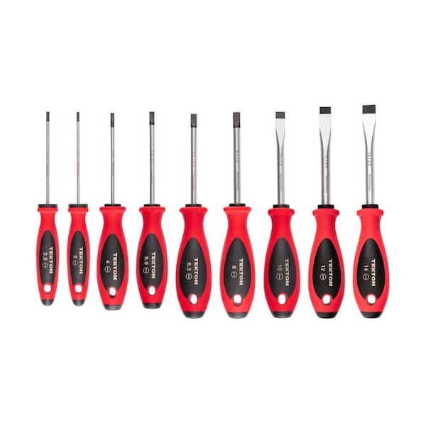 Slotted Screwdriver Set-4 Inch Shanks, 9-Piece (3-14 mm)