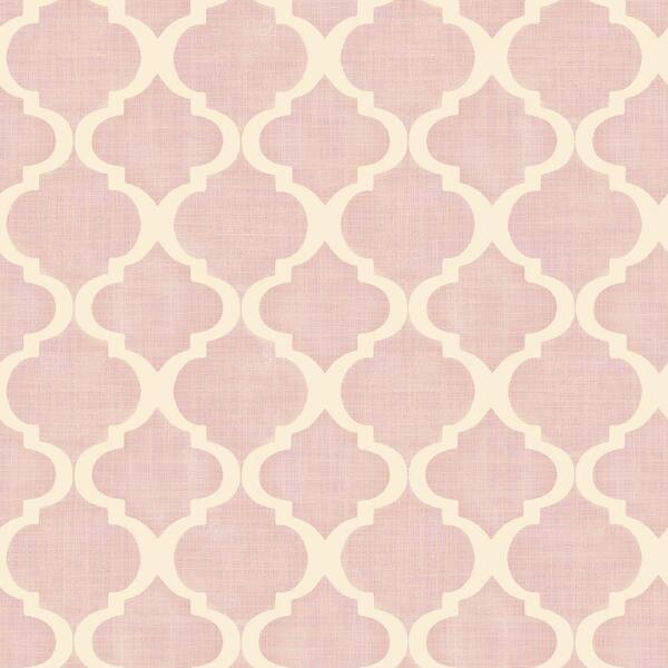 Chesapeake Tabitha Blush Watercolor Quatrefoil Paper Strippable Roll Wallpaper (Covers 56.4 sq. ft.)