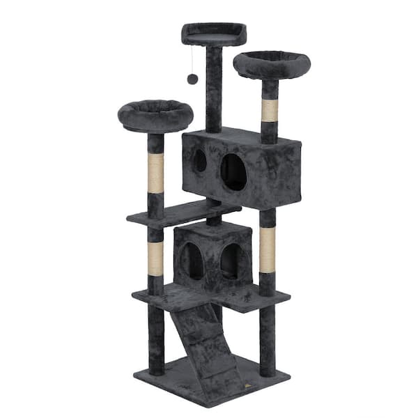 COZIWOW 60 in. Cat Tree Tower with Hanging Toy