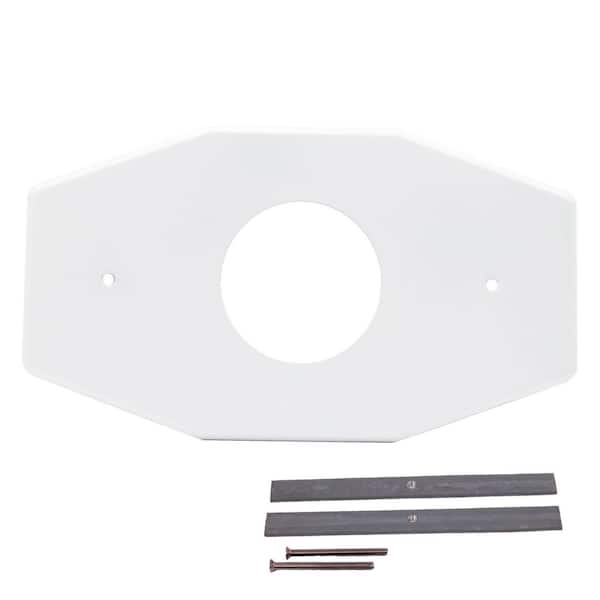 One-Hole Remodel Cover Plate for Mixet Bathtub and Shower Valves, Powder Coat White