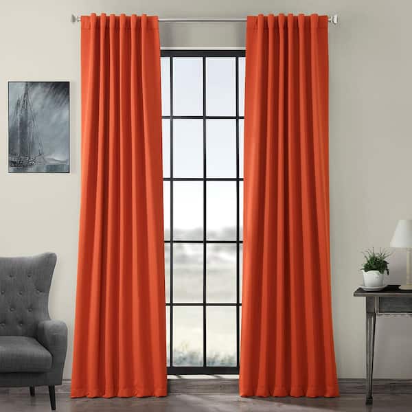 Exclusive Fabrics & Furnishings Navajo Rust Polyester Room Darkening Curtain - 50 in. W x 108 in. L Rod Pocket with Back Tab Single Curtain Panel