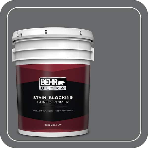 BEHR ULTRA 5 gal. #PPU26-02 Imperial Gray Flat Exterior Paint & Primer