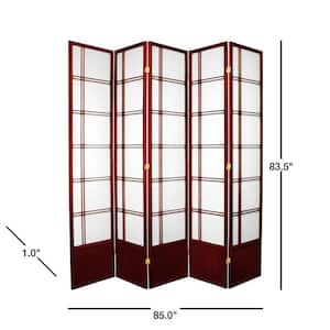 7 ft. Rosewood 5-Panel Room Divider