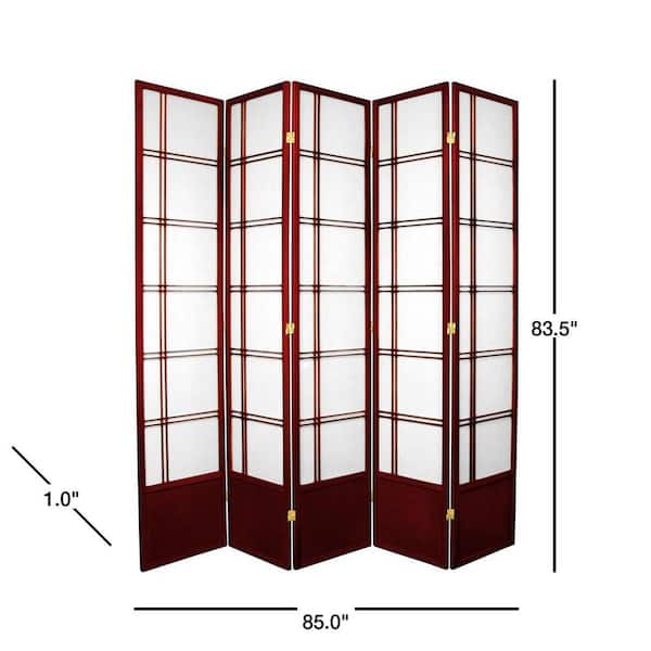 7 ft. Rosewood 5-Panel Room Divider
