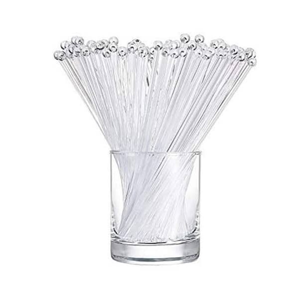 Clear Transparent Disposable Plastic Swizzle Sticks Round Top Stirrer Cocktail Coffee Mixer Stirrers (100 Per Case)