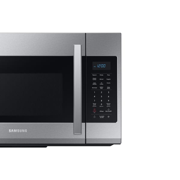 Samsung 30 In 1 9 Cu Ft Over The Range Microwave Fingerprint Resistant Stainless Steel Me19r7041fs Home Depot 1 9 Cu Ft Over The Range Microwave