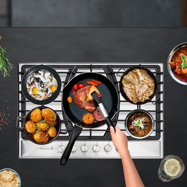 30 in. Gas Cooktop in Stainless Steel with 5 Burners and Timer including Power Burners