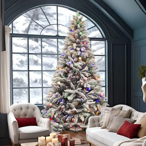 7.5 ft. Feel Real Downswept Douglas Fir Hinged Artificial Christmas Tree with 480 Clear Lights
