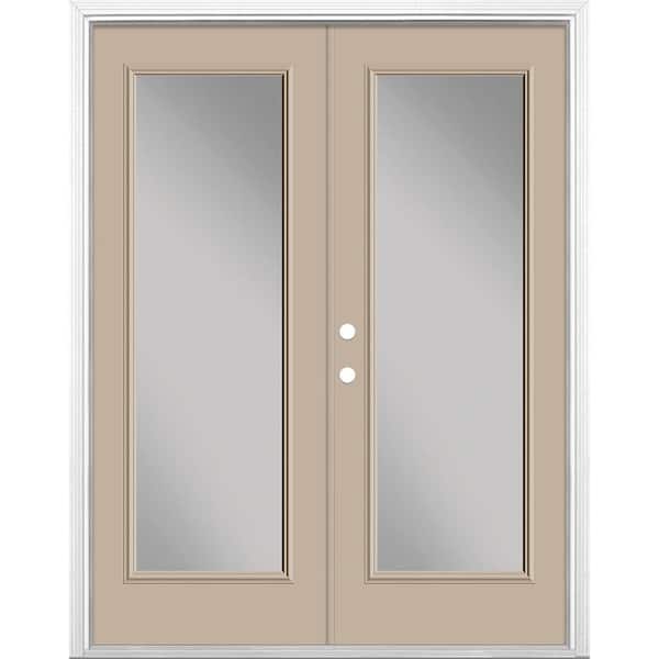 Masonite 60 in. x 80 in. Canyon View Steel Prehung Right-Hand Inswing Full Lite Clear Glass Patio Door with Brickmold