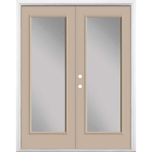 Masonite 60 in. x 80 in. Canyon View Steel Prehung Right-Hand Inswing Full Lite Clear Glass Patio Door with Brickmold Vinyl Frame