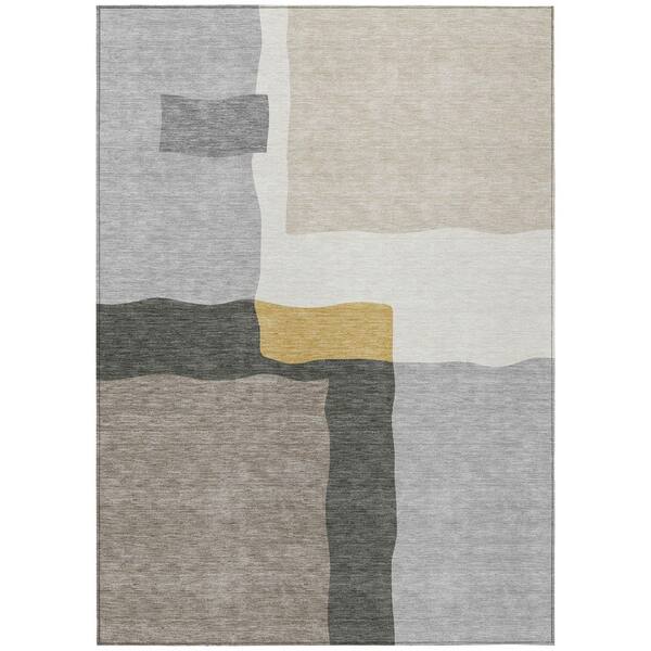 Chantille Machine Washable Indoor/Outdoor Abstract ACN2400 Gray 9 ft. x 12 ft. Area Rug