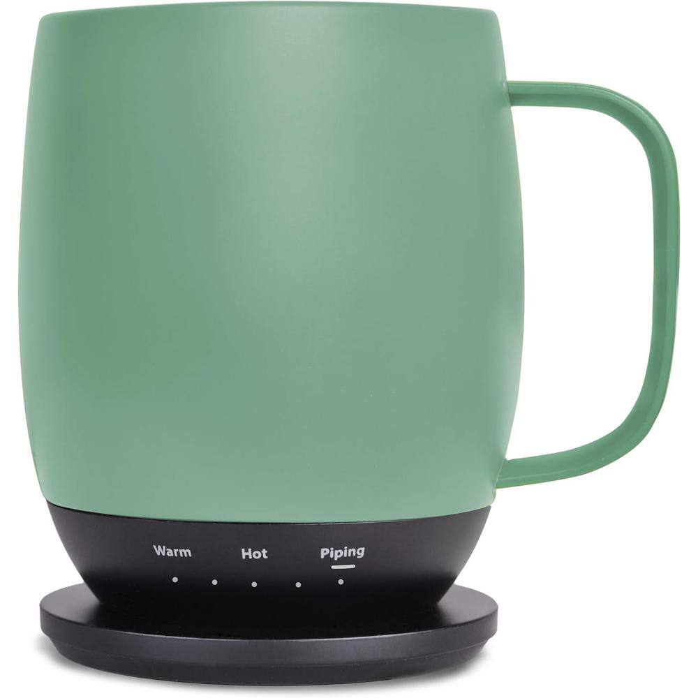 14 oz. Light Green Stainless Steel Ceramic Self Heating Mug Latte Cups