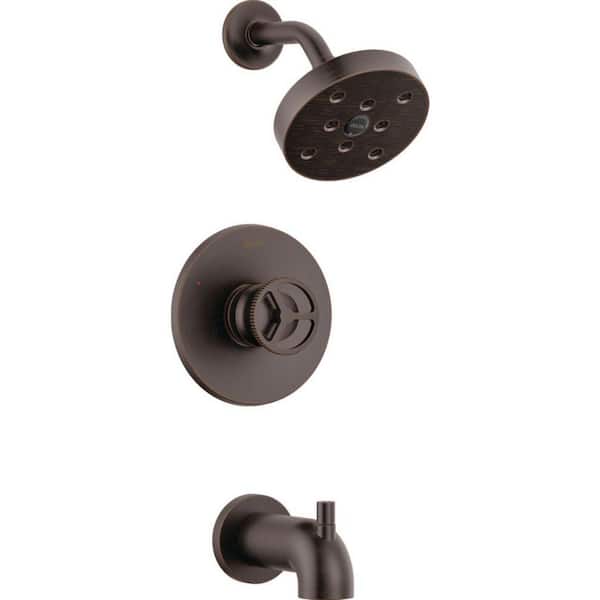 Delta Trinsic Wheel 1-Handle Wall Mount Tub and Shower Trim Kit in Venetian Bronze (Valve Not Included)