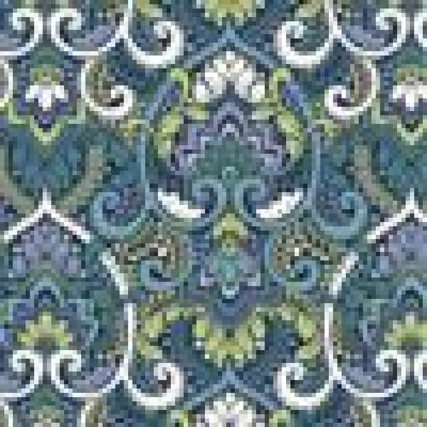 Sapphire Aurora Blue Damask Outdoor Deep Seating Cushion Set
