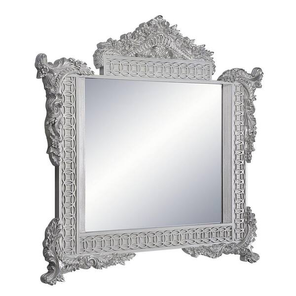 HomeRoots 60 in. W x 54 in. H Wood Gray Dresser Mirror