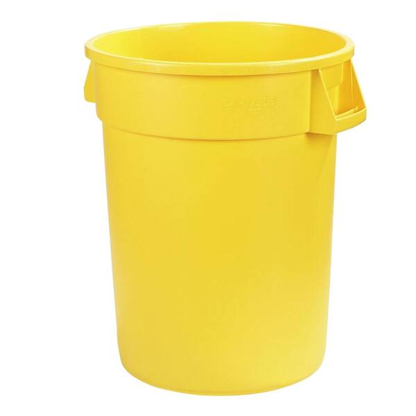 Carlisle Bronco 32 Gal. Yellow Round Trash Can (4-Pack)