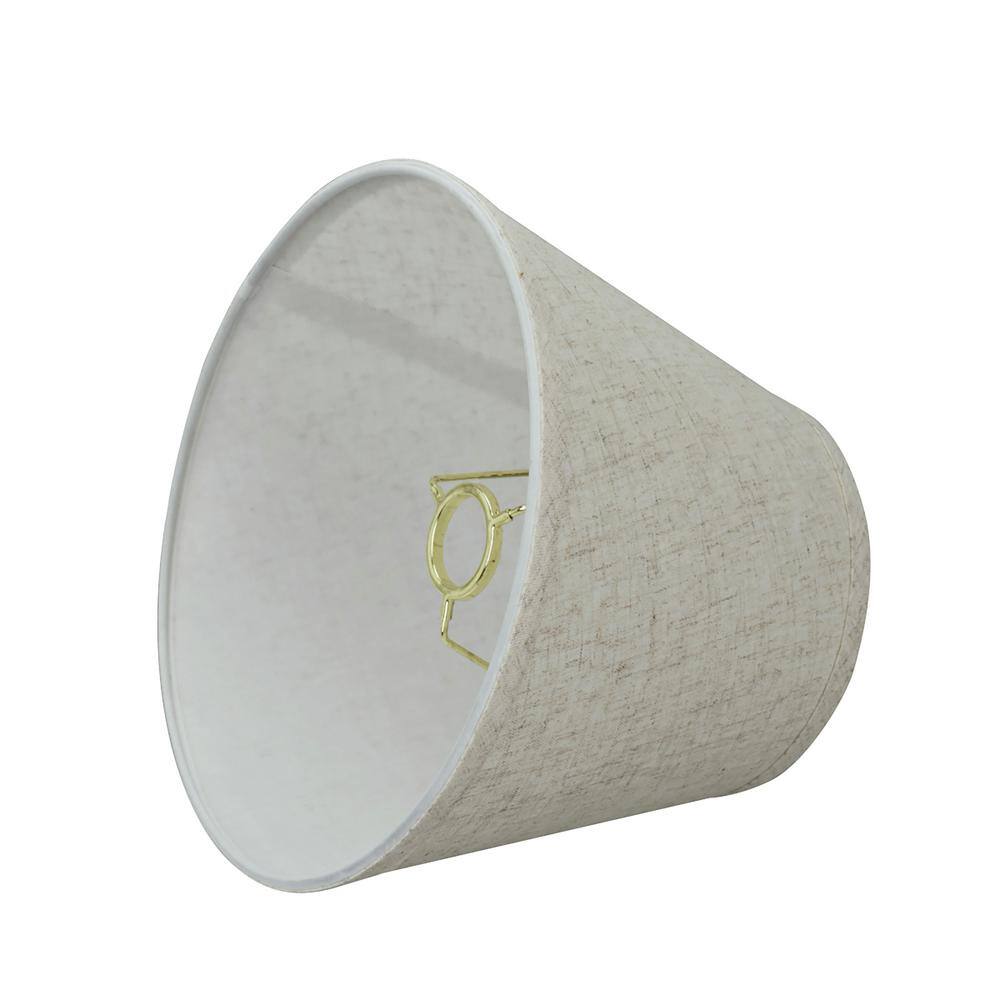 Beige Linen Barrel Empire Lamp Shade, 10" Wide