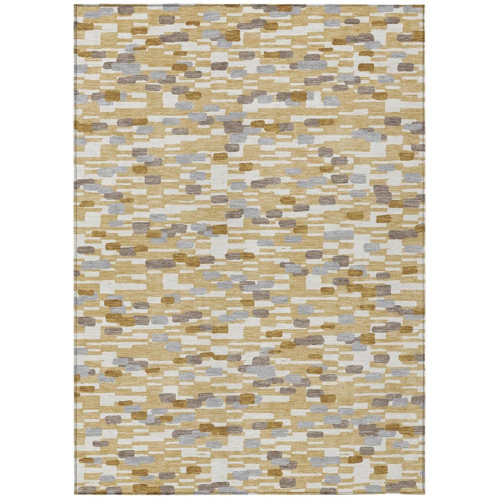 Chantille Machine Washable Indoor/Outdoor Abstract ACN2904 Gold 3 ft. x 5 ft. Area Rug price history on PriceWatchPro