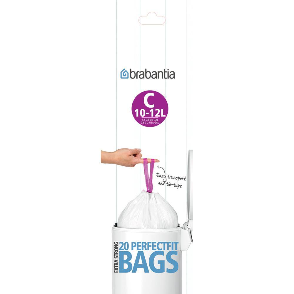 10 Bags Brabantia Compostable Bin Liners 10-12 L Size C 