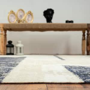 24-Seven by N Natori Beige/Blue 2 ft. 8 in. x 10 ft. Area Rug