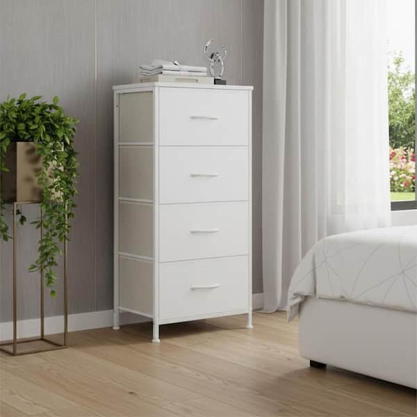 White Four 17.7 in. Dresser without Mirror