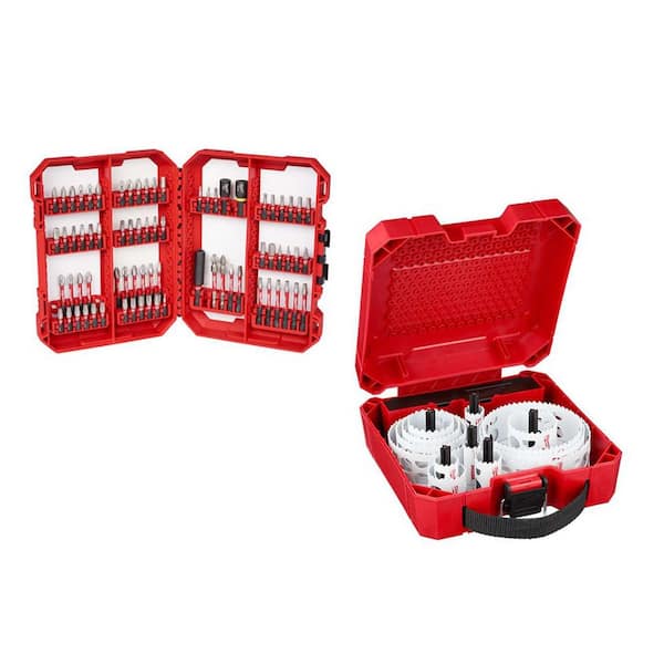 SHOCKWAVE Impact Duty Alloy Steel Screw Driver Bit Set (74-Piece) & Hole Dozer Set (21 PC)