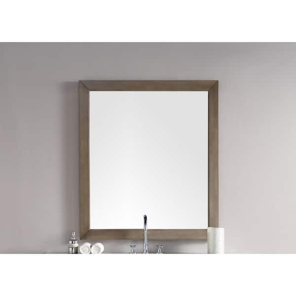 Chicago 48 in. W x 42 in. H Framed Rectangular Bathroom Vanity Mirror in Whitewashed Walnut