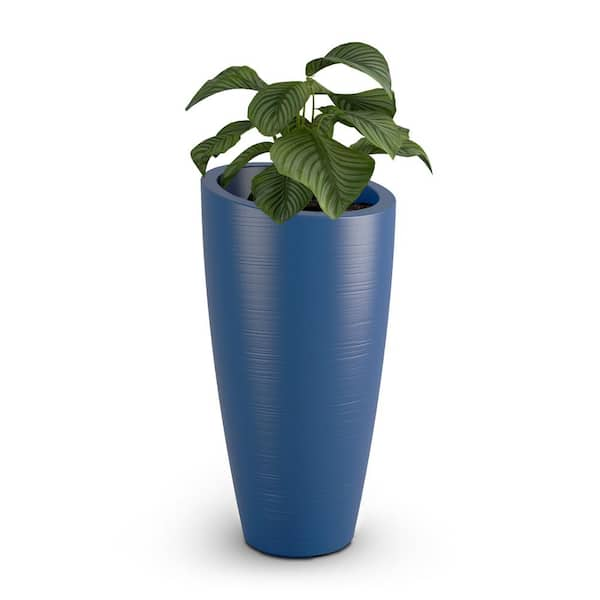 Mayne Modesto 32 in. Round Neptune Blue Polyethylene Planter