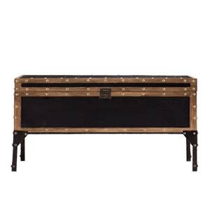Irving 40 in. Antique Black/Dark Antique Bronze Medium Rectangle Wood Coffee Table with Lift Top