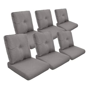 ArcoBay 22 in. x 25 in. x 4 in. 12-Piece Deep Seating Outdoor Lounge Chair Replacement Cushion Set in Gray