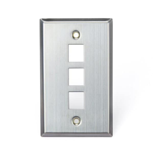 Leviton Stainless Look 1-Gang Audio/Video Wall Plate (1-Pack) 43080-1S3