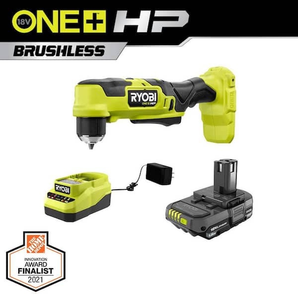RYOBI ONE+ HP 18V Brushless Cordless Compact 3/8 in. Right Angle Drill Kit with (1) 1.5 Ah Battery and 18V Charger